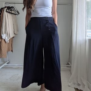 Navy trousers wide leg